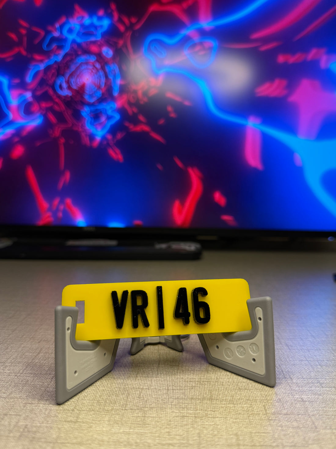 vr46 keychain attached to metal key ring